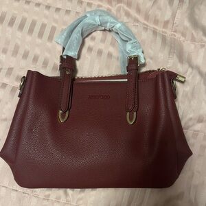 Jimmy Choo Burgundy Leather Satchel